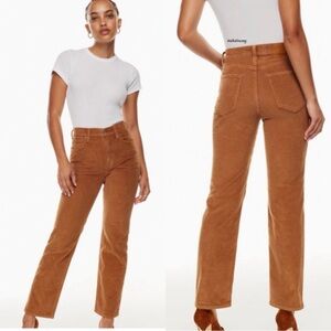 ARITZIA The Denim Forum Corduroy High Waisted Tan Pants